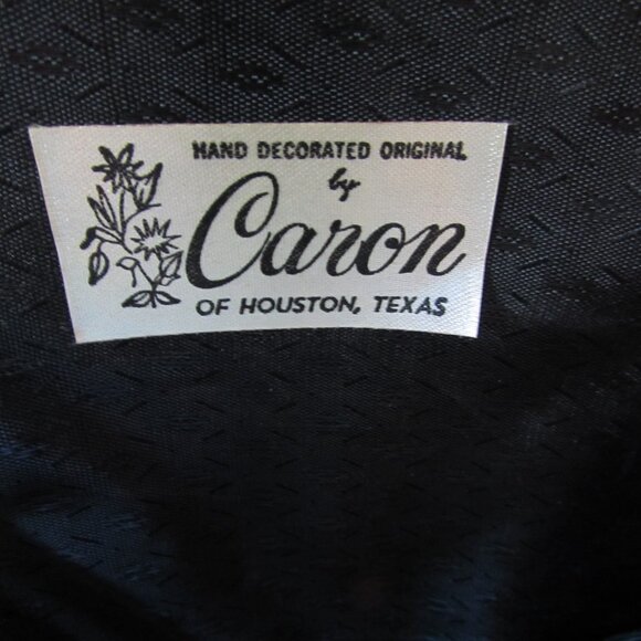 SALE Vintage Caron of Texas Hand Bag Chocolate Brown Gold Bead Accents - Picture 9 of 11